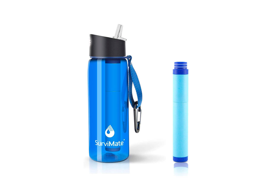 Botella de agua con filtro de repuesto SurviMate